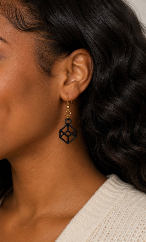 Geometric Cube Dangle Earring